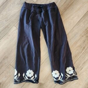 Floral Embroidered Wide-Leg Pants